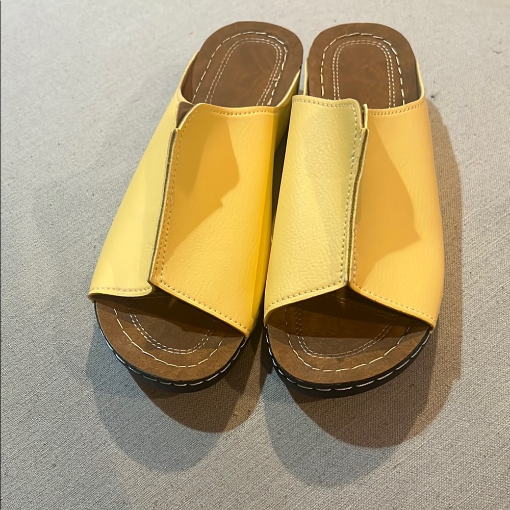 Yellow Women's Slide Sandals